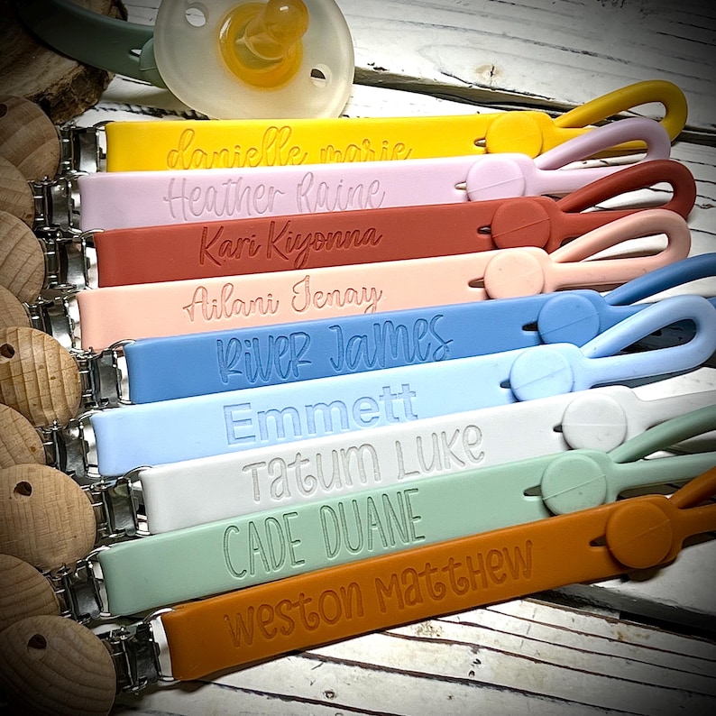 Pacifier Clip Pacifier Holder Binky Clip Binky Holder Personalized Pacifier Holder Personalized Baby GIft immagine 1