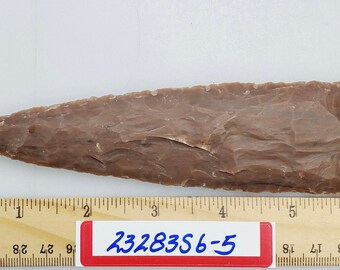 6.5" Spearhead, Lance Head, Drill Point - hand knapped agate