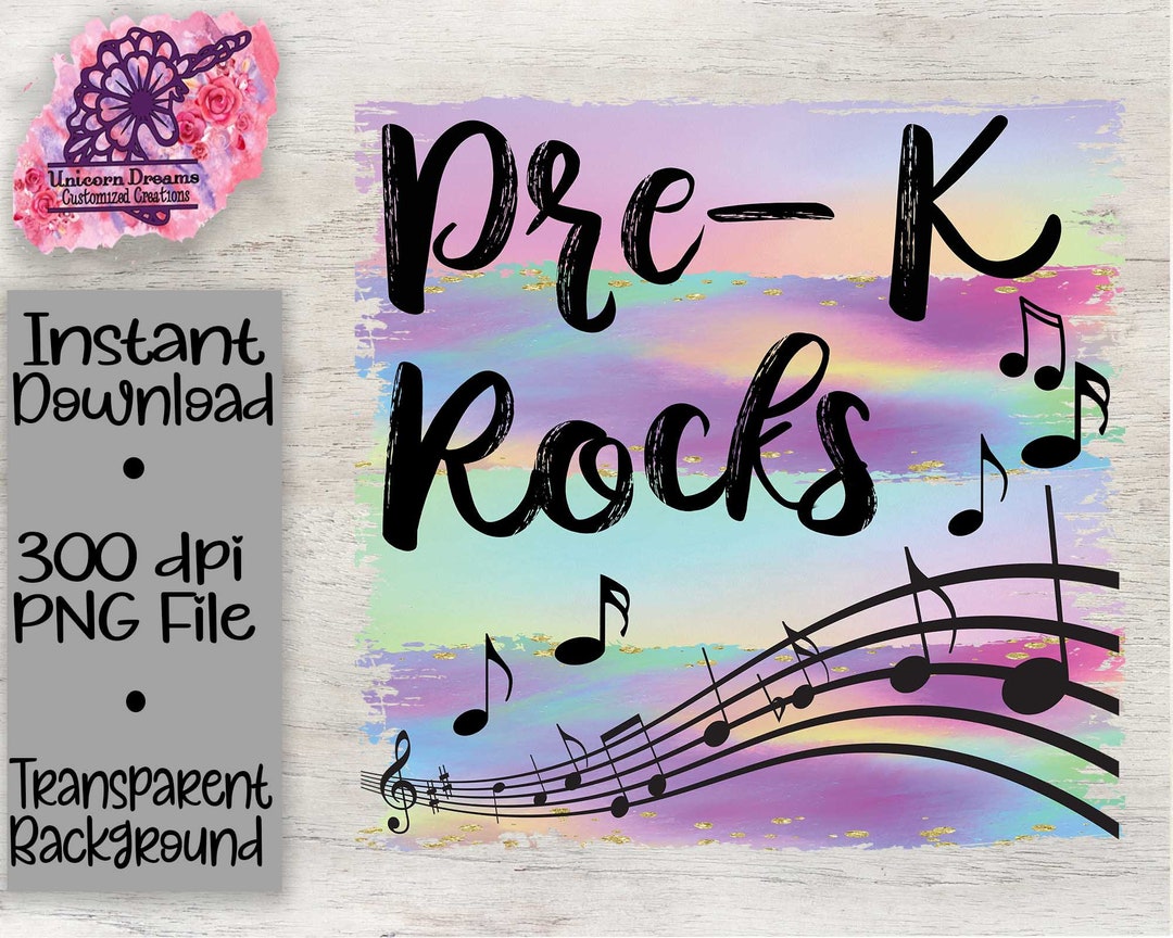Pre-k Rocks/ Back to School/ Student/ Teacher PNG Digital Download - Etsy