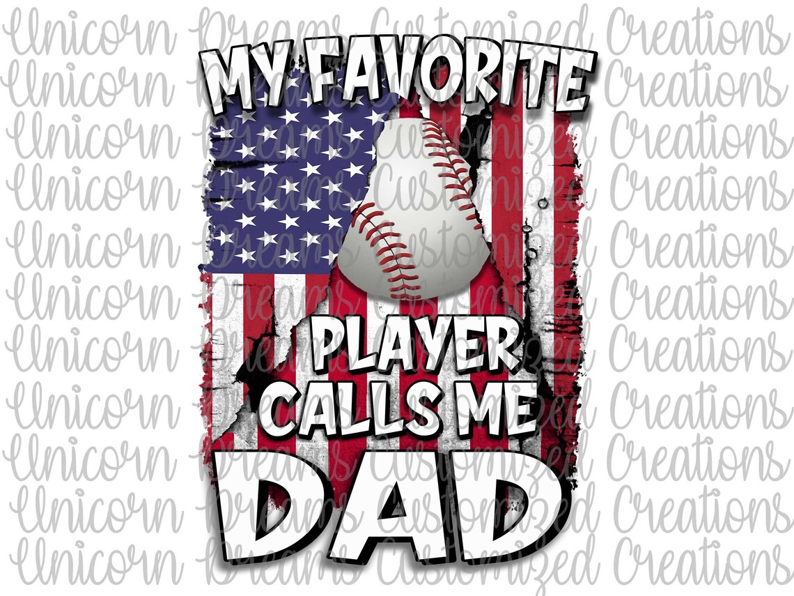 My Favorite Player Calls Me Dad Baseball PNG Digital - Etsy