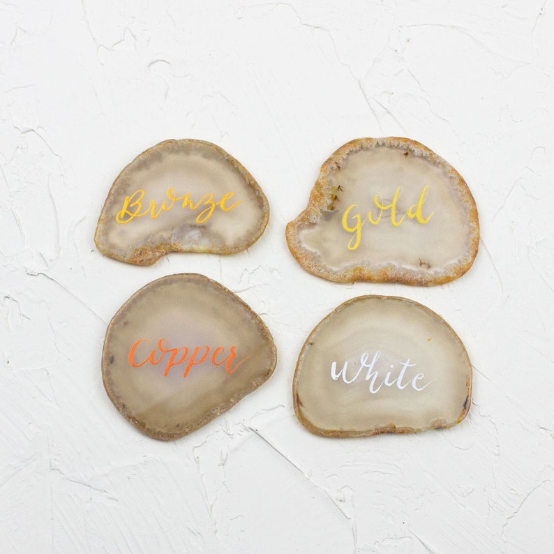 Calligraphy Natural Agate Slices