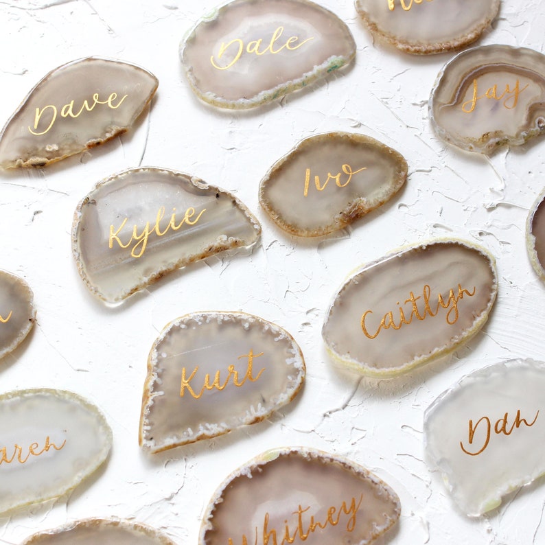 Calligraphy Natural Agate Slices
