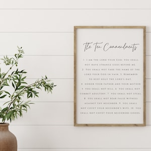Ten Commandments Printable – Bible Verse Wall Art – Christian Scripture Print – Religious Home Decor – Digital Download Poster