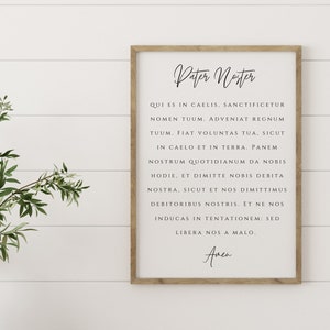 Pater Noster Printable Wall Art – Our Father in Latin – Catholic Prayer Print – Christian Home Decor – Digital Download Scripture