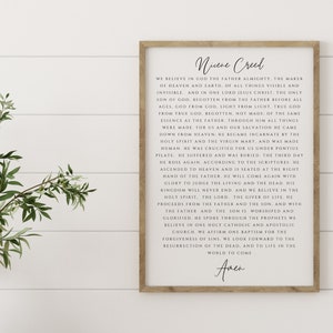 The Nicene Creed Print | Printable Wall Art | Dining Room Scripture Sign | Scripture Wall Art | Farmhouse Decor | Bible Verse Sign