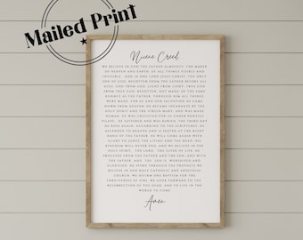 Nicene Creed Poster | Christian Wall Art for Dining Room or Prayer Room | Catholic Home Decor | Religious Scripture Art | Bible Verse Poster