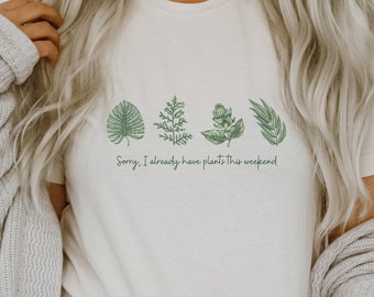 Camiseta divertida para amantes de las plantas: Camiseta gráfica "Plantas para el fin de semana"