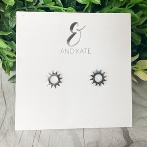 Silver Sun Studs | Rose Gold Tiny Sun Shaped Earrings | Gift for Her | Celestial Earrings | Sunburst Stud Earring, Dainty Sun Stud Earrings