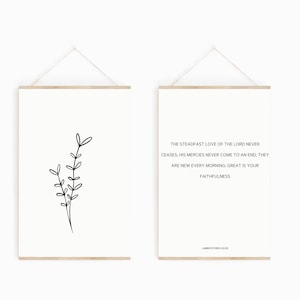 The Steadfast Love of the Lord Never Ceases Lamentations 3:22-23 | Great is Thy Faithfulness | Scripture Wall Art | Printable Wall Art
