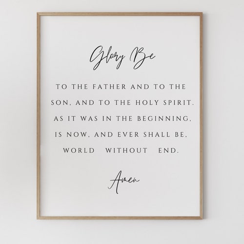 Glory Be to the Father Prayer Print Catholic Prayer Dining | Etsy