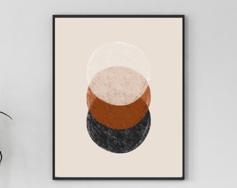 Abstract Circles Print | Printable Wall Art | Minimalist Geometric Poster | Overlapping Circles Artwork | Terracotta Prints | Abstract Shape