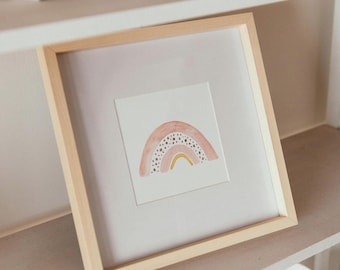Lámina decorativa infantil con diseño de arcoíris en tonos pastel – Decoración bohemia para habitaciones infantiles (Descarga digital)