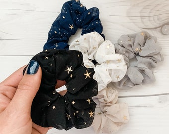 Gold Star Velvet Scrunchies