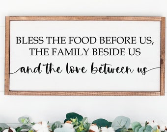 Bless The Food Before Us Print | Dining Room Signs | Dining Room Wall Decor | Kitchen Signs | Bless The Food Instant Download