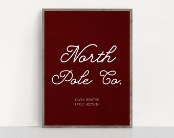 North Pole Sign Farmhouse Style Christmas Signs North Pole Decorations Christmas Wall Art Printable Farmhouse Christmas Decor Printable Sign