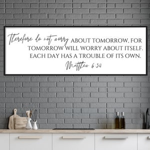 Don't Worry About Tomorrow | Matthew 6:34 | Bible Verse Printable Wall ...
