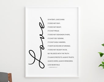 1 Corinthians 13 Bible Verse Print | Christian Wall Art (Digital Download)