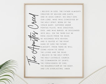 The Apostles Creed Print | Printable Wall Art | Dining Room Scripture Sign | Scripture Wall Art | Farmhouse Decor | Bible Verse Sign