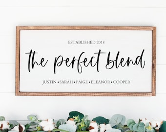 The Perfect Blend Family Sign Personalized | Blended Family | The Perfect Blend Print | Instant Download | Family Established Sign