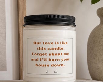 Sarcastic Soy Candle: Long Distance Gift, Funny "Burn Your House Down" Quote