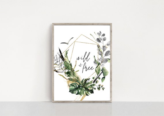 Wild and Free Printable Wall Art – Boho Nursery Decor – Baby Room Digital Download – Kids Room Quote – Gender Neutral Printable Art