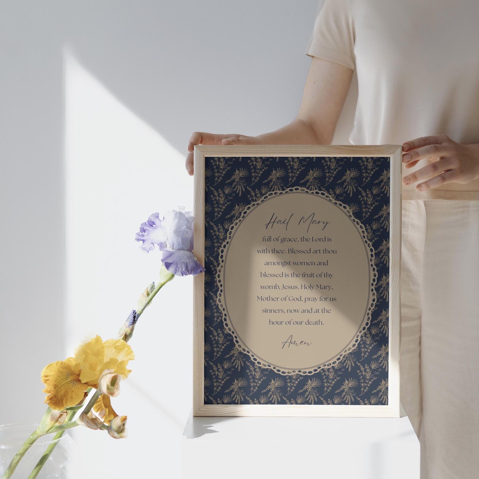 Hail Mary Prayer Printable | Catholic Wall Art | Digital Download ...