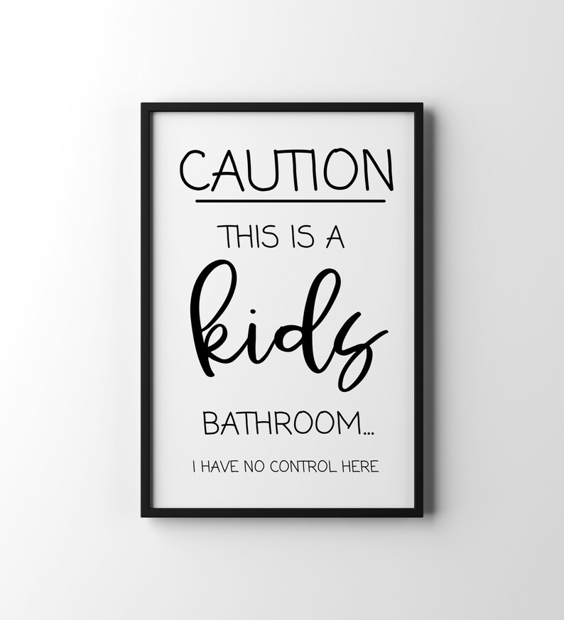 Caution Kids Bathroom Printable Boys Bathroom Kids Bathroom Etsy