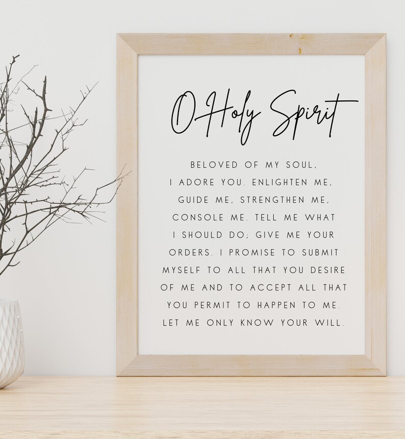 O Holy Spirit Prayer Dining Room Scripture Sign Scripture Etsy