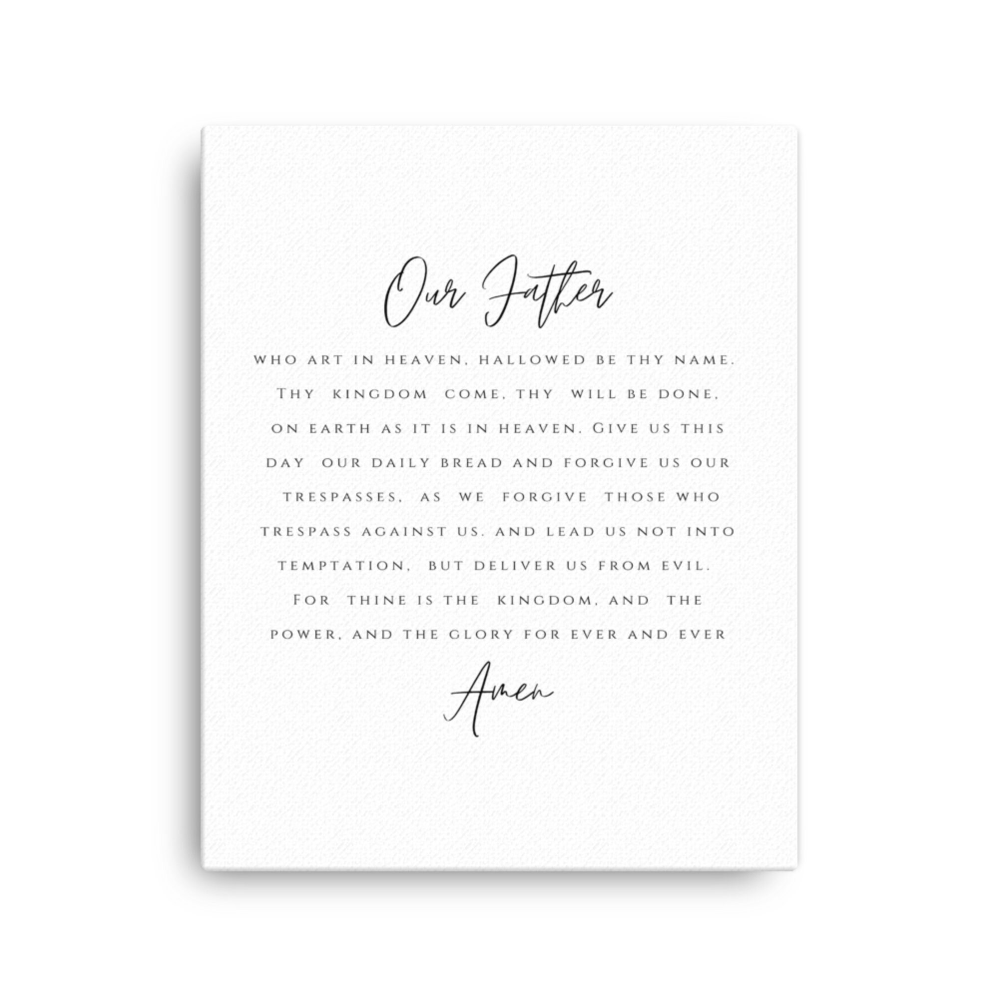 Lords Prayer Canvas | Our Father Prayer | Scripture Wall Art ...