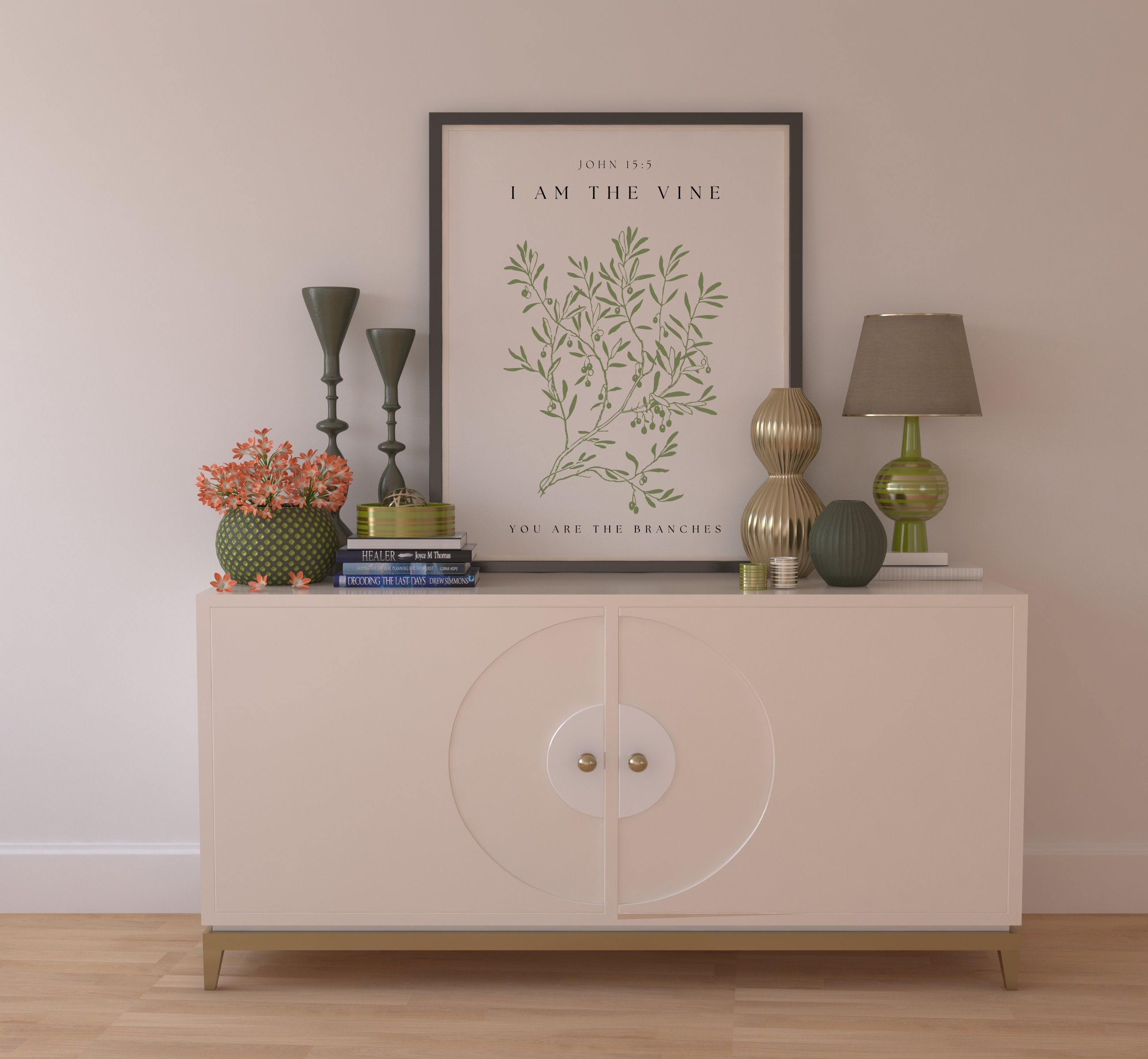 Modern Scripture Art I Am the Vine You Are the Branches Printable Wall ...
