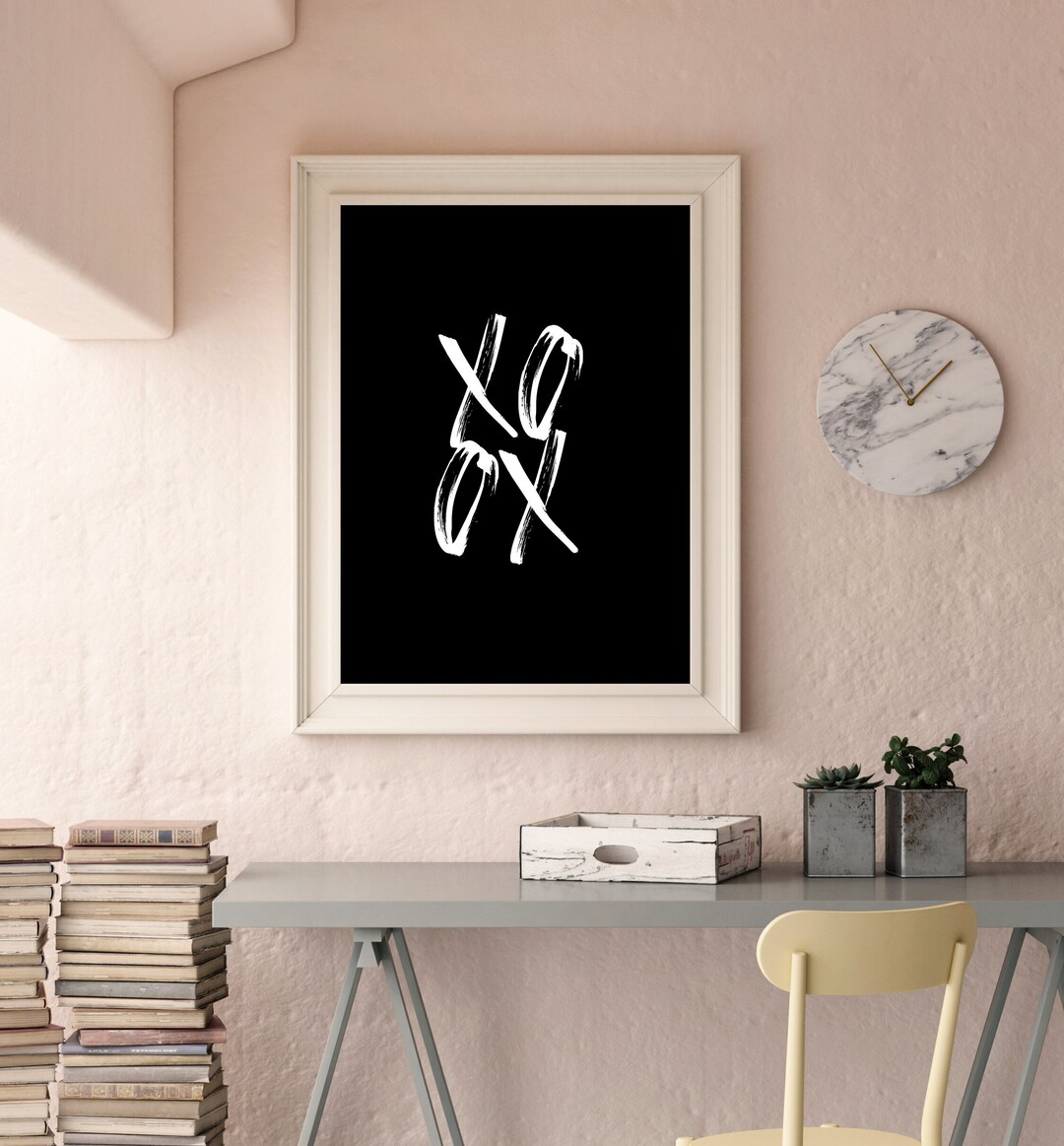 Xoxo Wall Art Printable Wall Art Black and White Art Bedroom Wall Decor