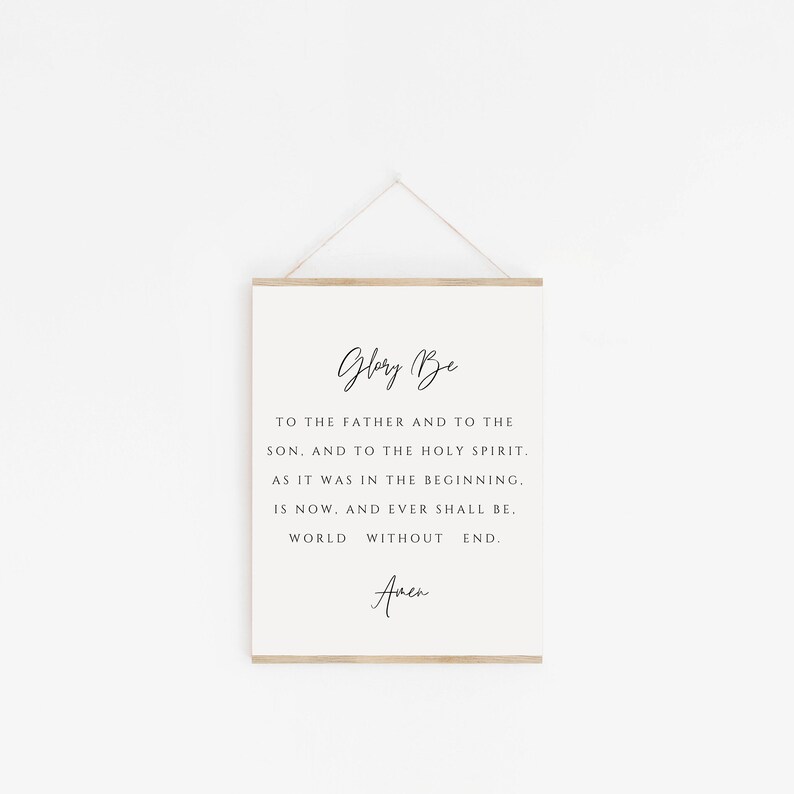 Glory Be to the Father Prayer Print Catholic Prayer Dining | Etsy