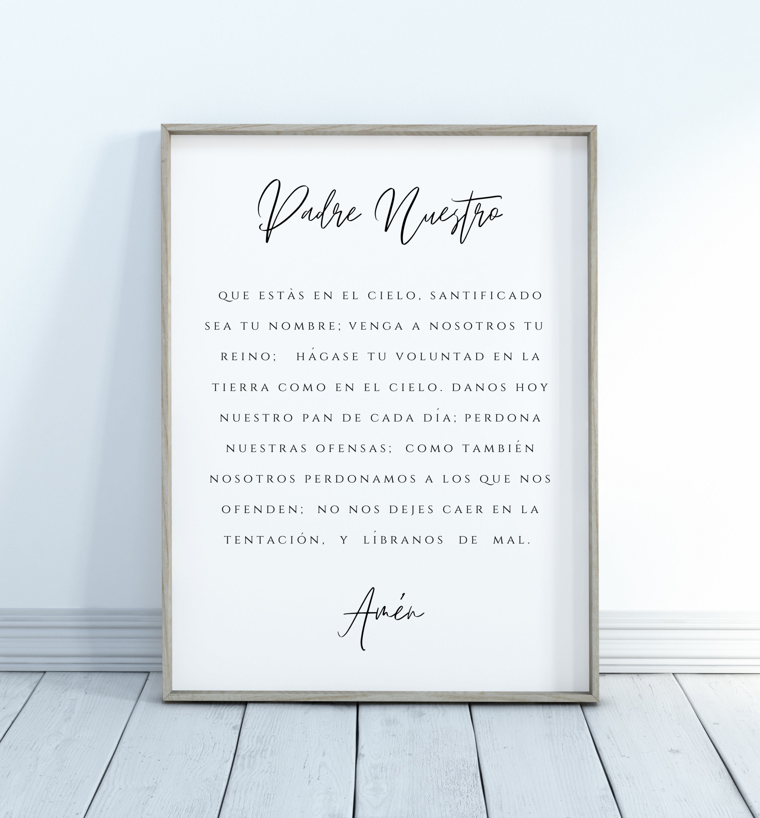 padre nuestro the lords prayer print our father prayer etsy
