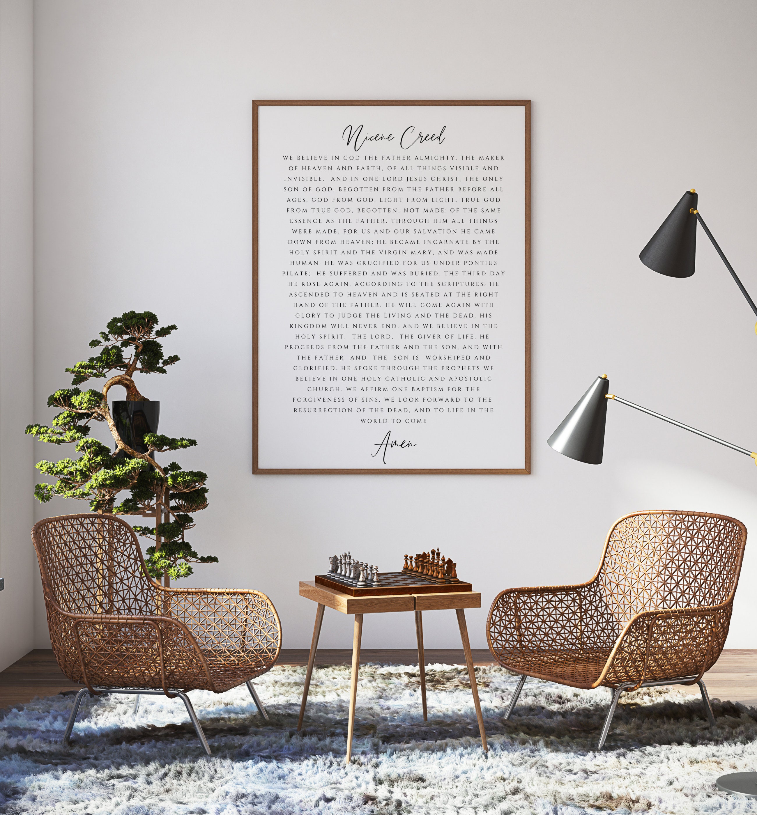 The Nicene Creed Poster Dining Room Scripture Sign Etsy