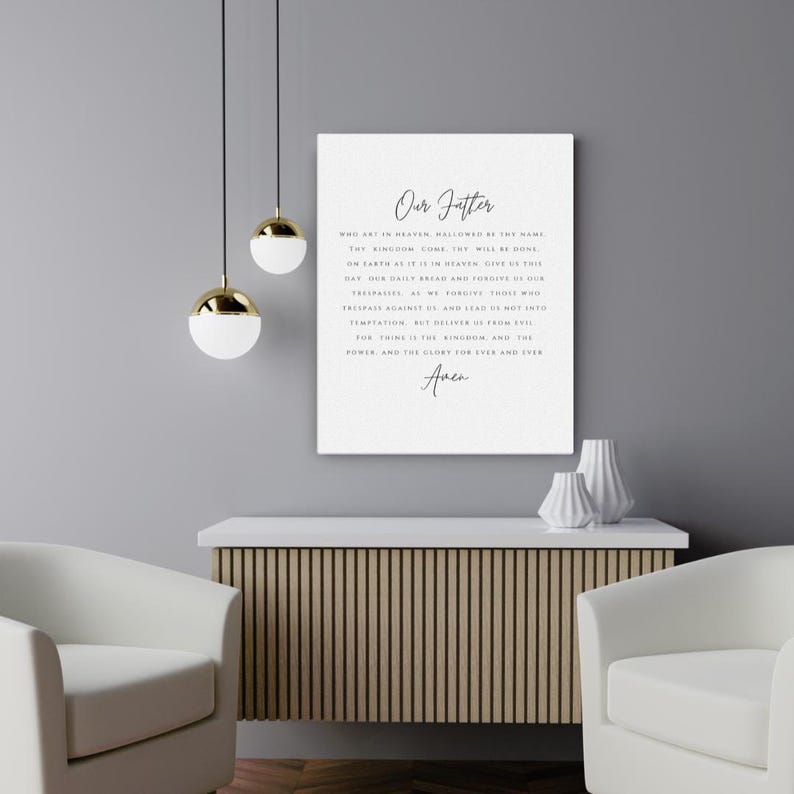 Lords Prayer Canvas | Our Father Prayer | Scripture Wall Art ...
