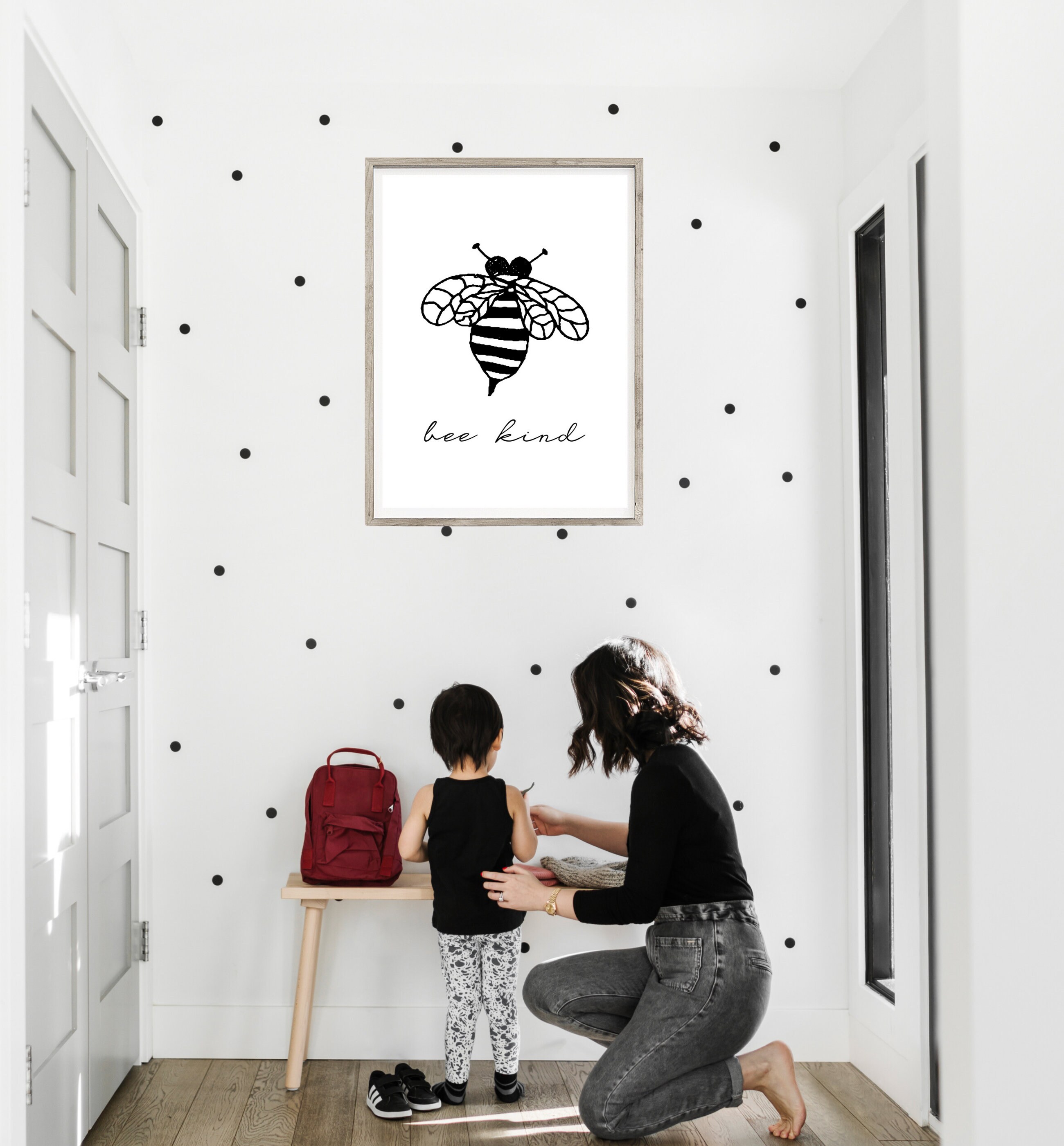 Bee Kind Print Printable Wall Art Be Kind Poster Kids | Etsy
