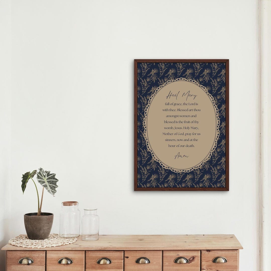 Hail Mary Prayer Printable | Catholic Wall Art | Digital Download ...