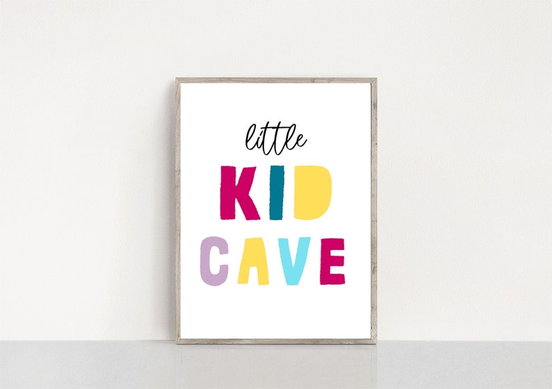 Little Kid Cave Print Printable Wall Art Kids Room Decor | Etsy