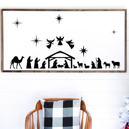 Nativity Art Print Christmas Wall Art Christian Christmas Etsy