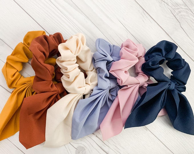 Bow Hair Scrunchie Hair Scrunchy Top Knot Hair Tie Etsy