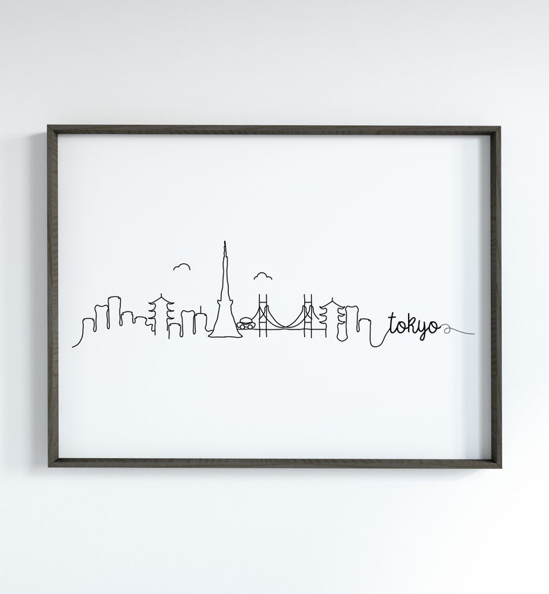 Tokyo Skyline Printable Poster City Skyline Art Tokyo - Etsy
