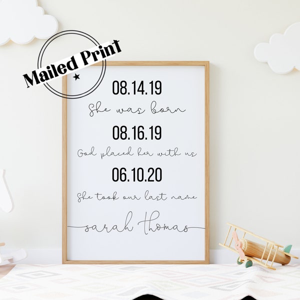 ADOPTION Gifts | Adoption Sign | Personalized Adoption Print | Gotcha Day Poster | Gotcha Day Gift | Chosen Adopted Named Poster