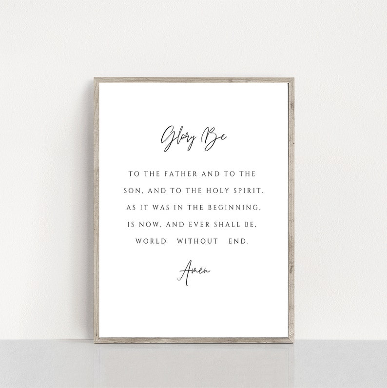 Glory Be to the Father Prayer Print Catholic Prayer Dining | Etsy