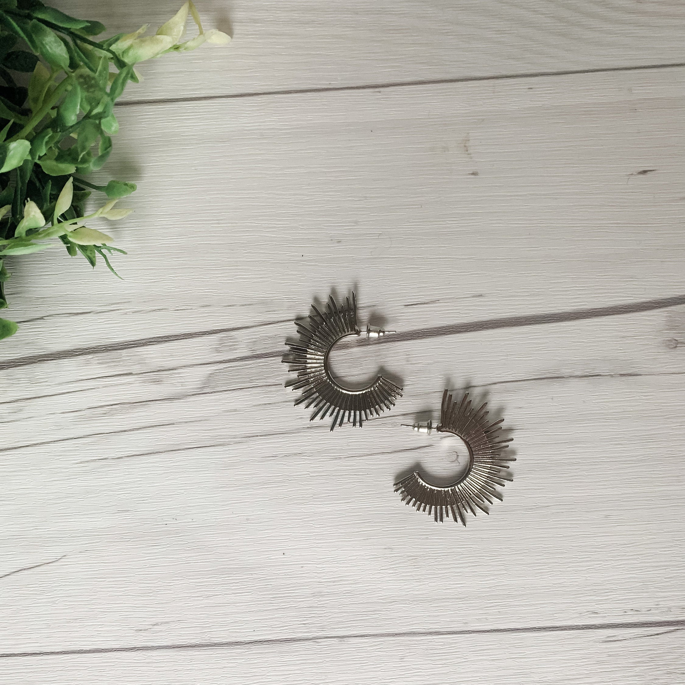 Sunburst Statement Earrings, Gold main image 1