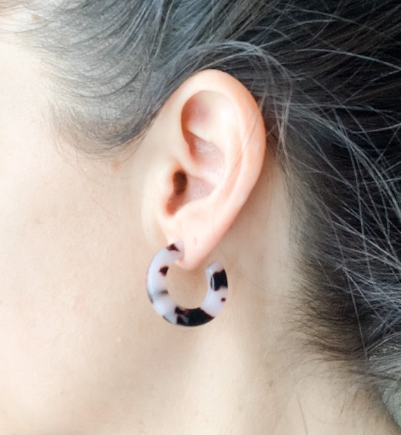 Mini tortoise hoop earrings store