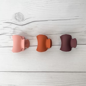 Small Matte Hair Claws Set of 3 | Small Hair Claw | Trendy Hair Clip | Half Up Hair Clip Earthtones