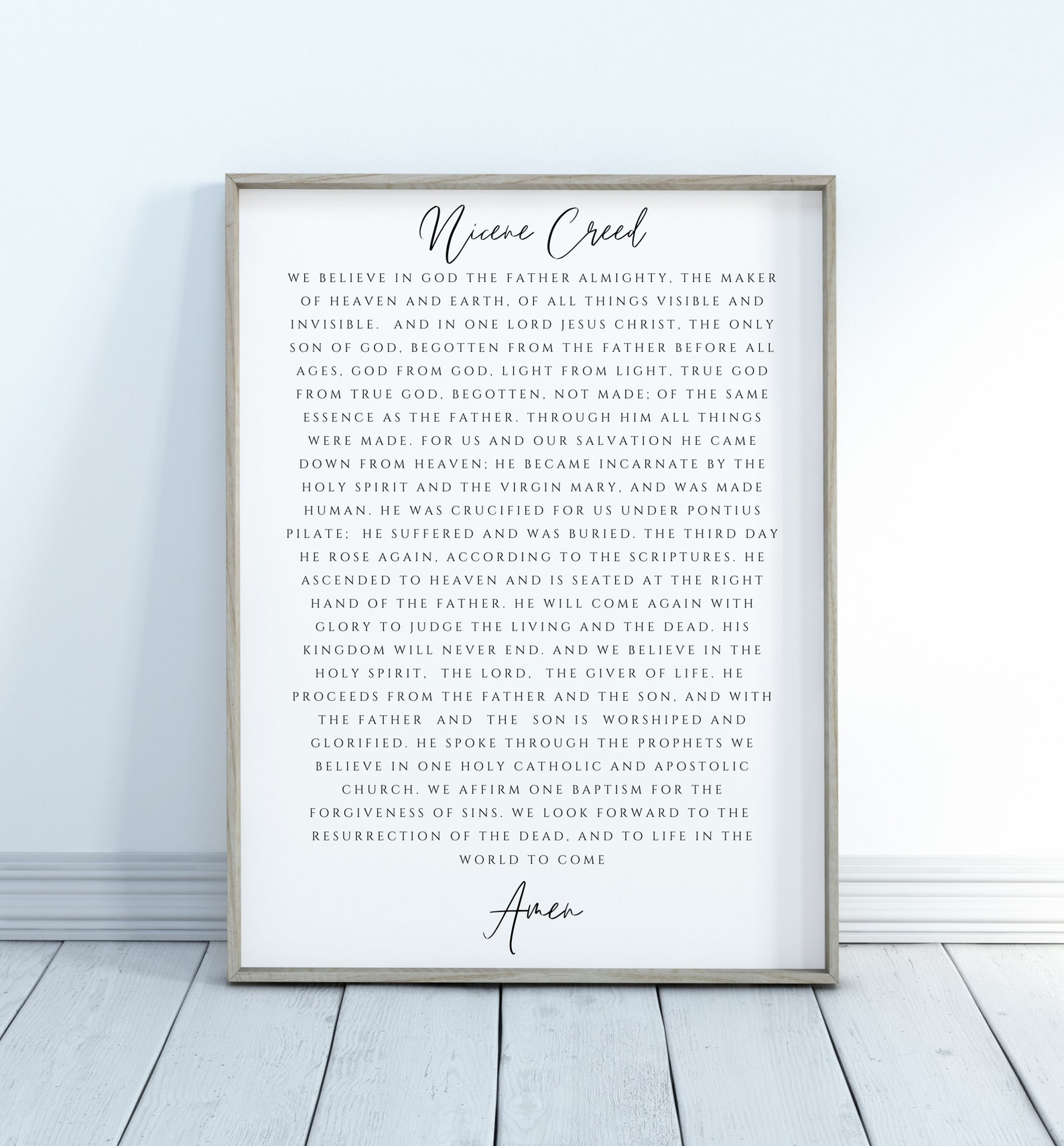 The Nicene Creed Print Printable Wall Art Dining Room Etsy