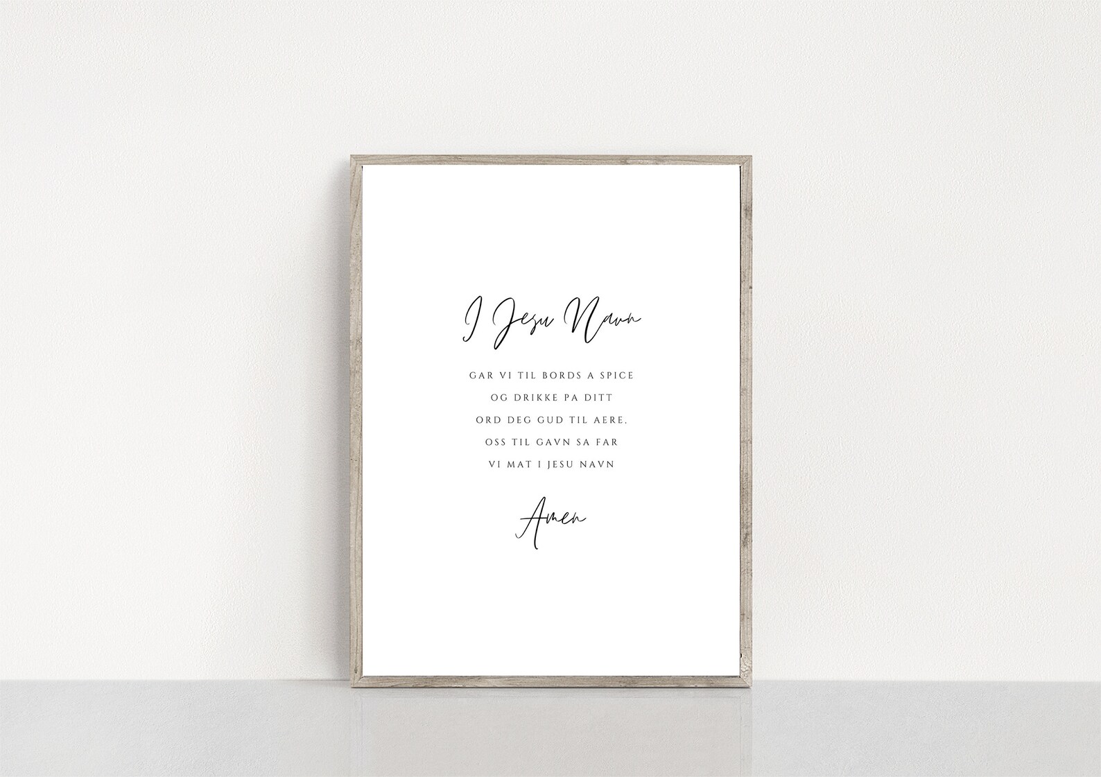 Norwegian Blessing Table Blessing Print I Jesu Navn Etsy