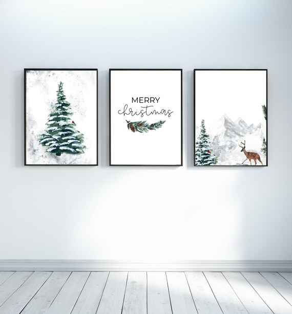 Christmas Wall Artchristmas Printable Setchristmas | Etsy