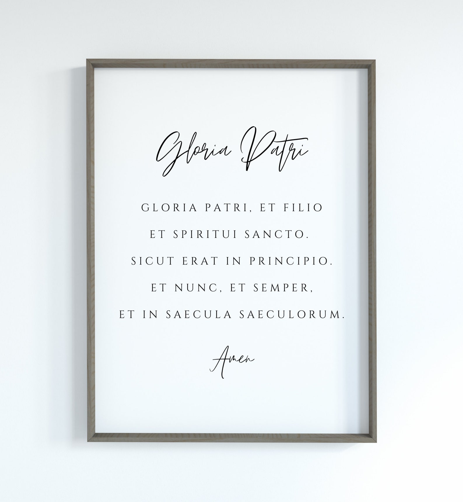 Gloria Patri Latin Prayer Print Glory Be Prayer Catholic | Etsy